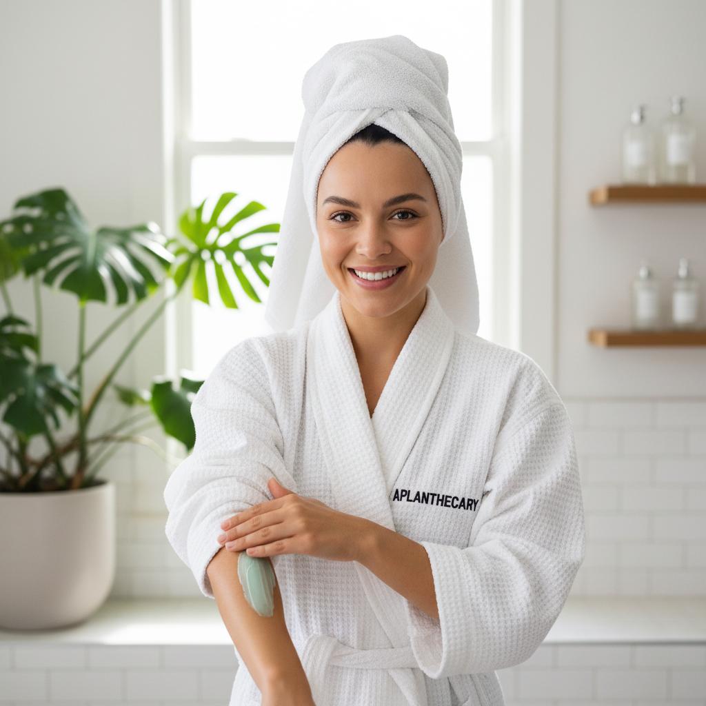 Woman applying luxury plant based body butter