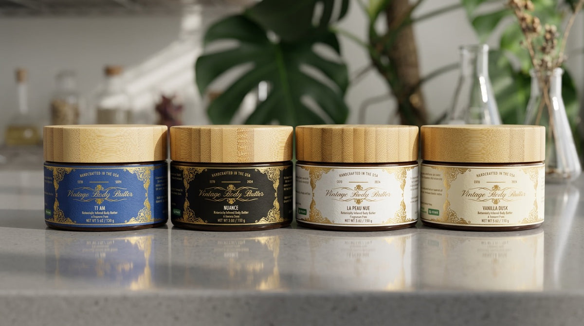 AplantheCary body butters: 11 AM, Nuance, La Peau Nue, and Vanilla Dusk
